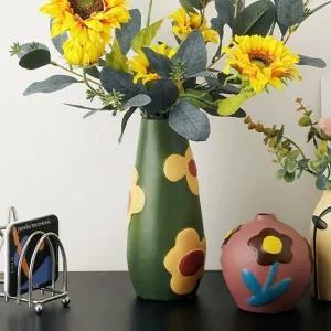 고품질 인테리어 꽃무늬 도자기 화병 꽃병 선물 유리병 생화 (WE5DD07)