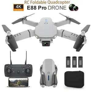 호환  2024 E88 프로 WIFI FPV 드론 광각 HD 4K 1080P 카메라 높이 RC Foldable Quadcopter Dron 헬리콥터