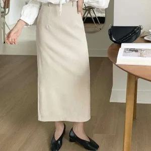 [다잇템] 여성 리오셀 메탈버클 스트랩 레온 일자 롱 스커트_23517785_588872