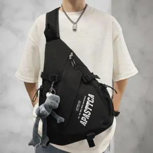 [하프클럽/]남녀 공용 스포티 바디핏 크로스 지퍼 슬링백
