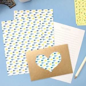 고품질 NEW 하트 포인트 패턴 편지지 9종세트 문구 학용품 (WE61339)