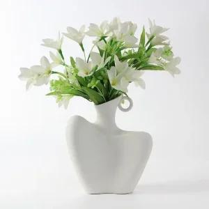 조각상 인테리어 꽃무늬 도자기 화병 꽃병 (WE5F3A3)