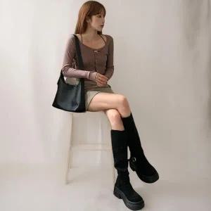 [하프클럽/]여성용 꽃 패턴 홀터넥 리본 나시 크롭 가디건 세트