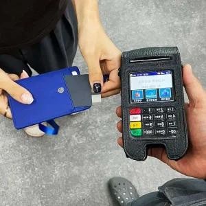 목걸이 카드지갑 사원증 블루 릴홀더 케이스