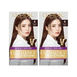 로레알 엑셀랑스 듀오크림 4호 브라운 2팩