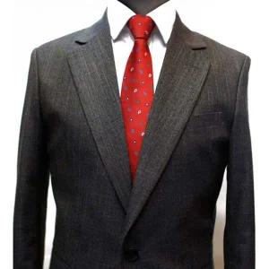 [콩심팥심]젠틀타이 레드 페이즐리 자동넥타이 (폭6.5cm)