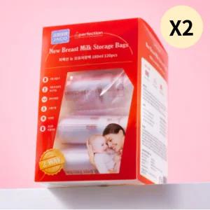 퍼펙션 아기 신생아 모유 저장팩 180ml 120매 X2개 BNS