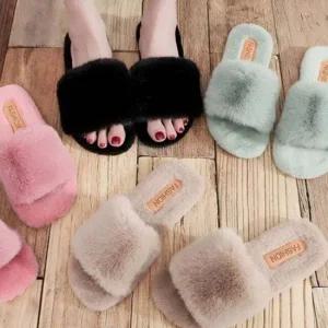 인기상품 겨울 여성 데일리 털슬리퍼 사무실 클래식 밍크 털 퍼 [WFJ9EBJ_251103]