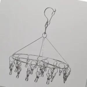 미니 스텐 집게형 원형 건조대 20구 실내 세탁 도구 신혼 필수 아이템 빨래