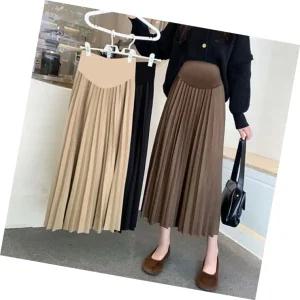 치마 롱 플리츠주름치마하이웨스트임산부복대스커트 205303