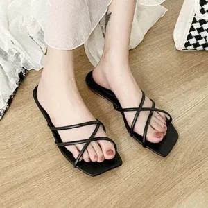 인기상품 여성 3컬러 모던 스퀘어 크로스 슬리퍼 SL-400 [WFJ9NKI_251103]