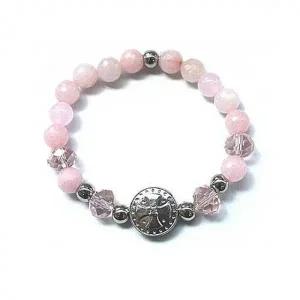 핑크 착색옥 여성 향기 원석 팔찌