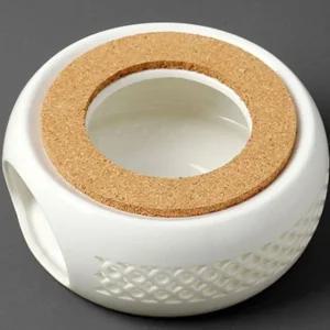 화이트 도자기 코르크 티 워머 S-2 티라이트 홀더 (WE6D0B0)