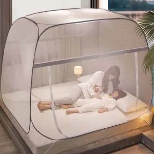 침대 사각 접이식 원터치 캠핑 텐트 모기장 180x200cm