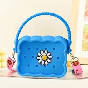 크로스끈 포함 실리콘 소재 손잡이형 스트랩 토트백 말랑말랑한 재미있고 개성있는 파우치 가방