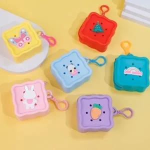 정사각 물결 테두리 미니 실리콘 나만의 파우치 만들기 말랑말랑한 소재 지비추홀 아기자기