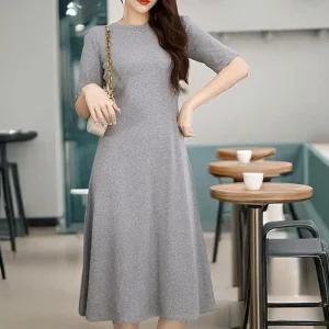 플레어 실내 루즈핏 여름 반팔 롱원피스 휴양지룩