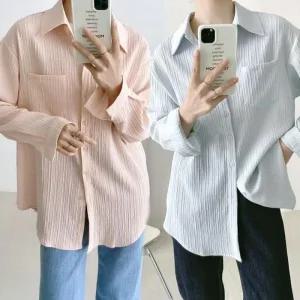 블라우스 루즈핏 아사면 오버핏 셔츠 흰색 여름