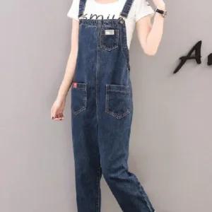 [아우트]데님 오버롤 린넨멜빵바지 점프수트 팬츠