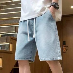 데님 디자인 반바지 허리밴딩 데일리 스타일