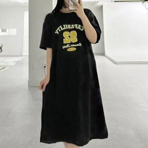 [아우트]케파빌리티 롱원피스 오버핏 반팔 원피스