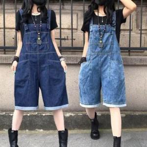 [아우트]여성 빅포켓 멜빵 여름점프수트 반바지