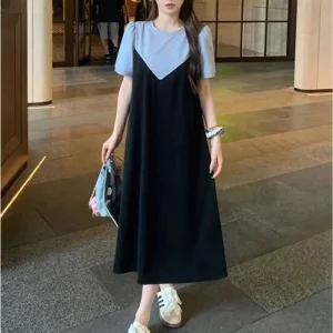 [아우트]베이직의상 뷔스티에 여름원피스 레이어드