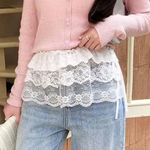 [아우트]스커트 레이어드 화이트랩스커트 치마