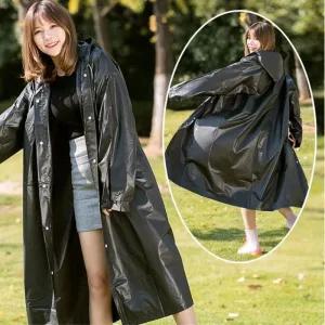 [아우트]다회용 레인코트 비옷 블랙