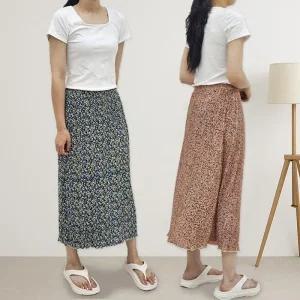 [아우트]플라워 플 쿨링치마 냉감 스커트 6color