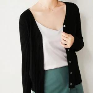 [아우트]골지 가디건 데일리 여성 슬림핏 간절기