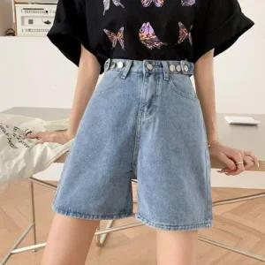 [아우트]하이웨스트 롤업 청반바지 데님 팬츠 1P