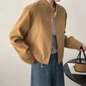 [아우트]가을 데이트 룩 라이더 자켓 차이나 카라