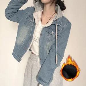 [아우트]여성 데님자켓 재킷 따뜻 털안감 청자켓