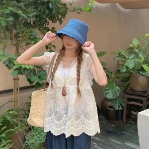 [아우트]레이어드 민소매 롱블라우스 레이스 AL_T190