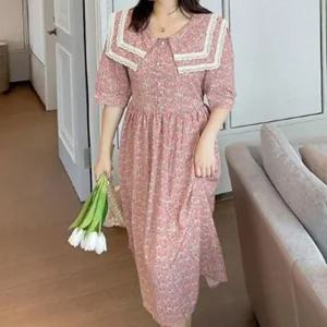 [아우트]패턴 카라원피스 빅사이즈 플라워 3XL