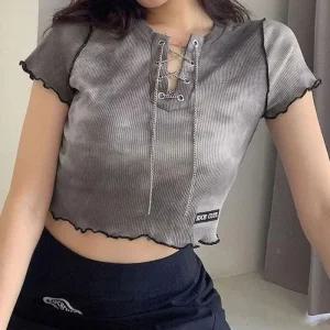 [아우트]루즈티 민소매 쉬폰티 라운드넥 박스