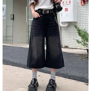 [아우트]하이웨스트 데님 팬츠 빈티지 7부 1P