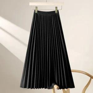 [아우트]플리츠 스커트 허리밴딩 롱스커트 A라인 3색