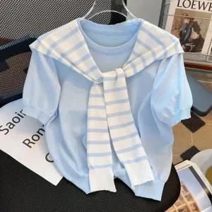 [아우트]러니트 러 레이어드 니트 러블리 마린룩