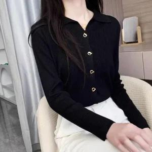 [아우트]카라 금장 간절기 가디건 여성 사무실