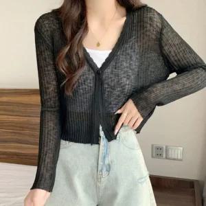 [아우트]긴팔 슬림핏 여름가디건 에어컨 외투 1P