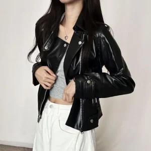 [아우트]슬림 레더 숏재킷 라이더자켓 심플 봄