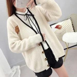 [아우트]카디건 니트 가을 루즈핏 롱 겨울 여자 2색