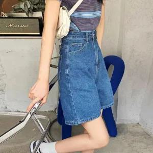 [아우트]데님 반바지 데일리 여성 베이직 5부