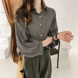 [아우트]가을셔츠 러블리 깅엄체크 블라우스 3컬러