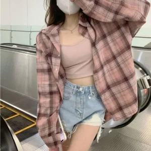 [아우트]체크셔츠 여리여리함 가을카라티 예쁜셔츠