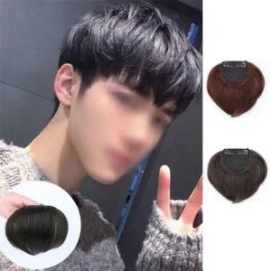 남성 숱 머리 앞 붙임 2컬러 남자부분가발 피스 M자 정수리