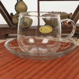 다기 유리잔 치카오 찻잔 받침세트 손잡이 200ml (49Ojm)