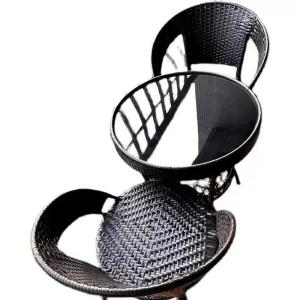 부부 테이블 세트 탁자 2인 티테이블 안방 거실 베란다 블랙